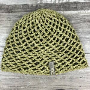 VonZipper Reversible Beanie Olive Green Open Knit Mesh Slouchy Skater Hat